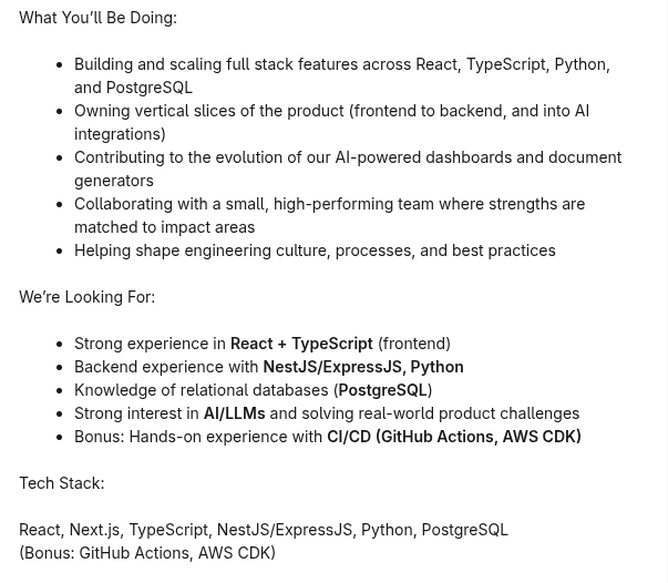 Another LinkedIn job post example